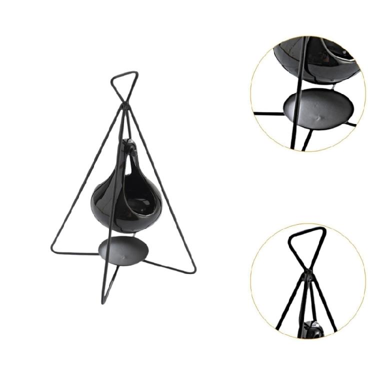 Fashionable Essential Oil Warmer with Iron Frame Scented Candle Holder for Bedrooms and Living Room