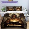3PC Custom Name "Angel's Fiery Revelation" Bedding Set Printed Bedding Set Duvet Cover Closure Includes 1 Duvet Cover & 2 Pillowcases for All Seasons