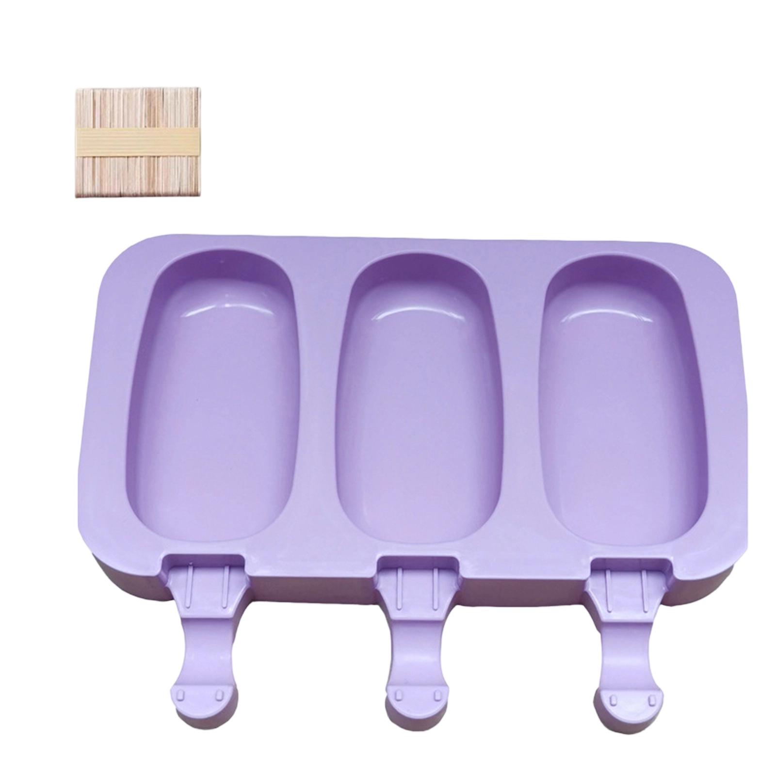 

Silicone Ice Pop Mold Set with 3 Cavities for Homemade Popsicles and Ice Cream Bars Flexible Non-Stick Frozen Dessert Tray with Sticks Included One Size