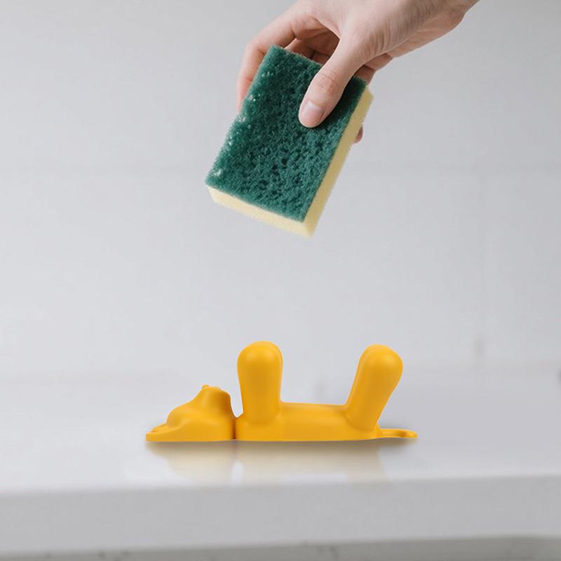 

2 Pcs Animal Shape Novelty Kitchen Sponge Holder And Sponge Choice Of Dog And Cat