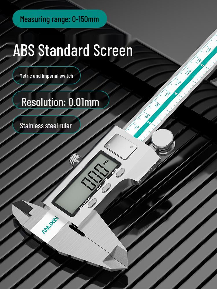 150mm Electronic Digital Caliper, High-Precision Stainless Steel Vernier Depth Gauge