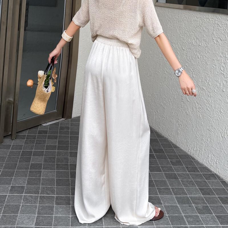 Women's High-Waisted Straight-Leg Elastic Waist Casual Pants