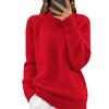 2024 Autumn/Winter Women's Solid Knit High Neck Pullover Sweater