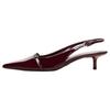 Pu Pointed Versatile Casual Flats Women Flats Burgundy 11210310022