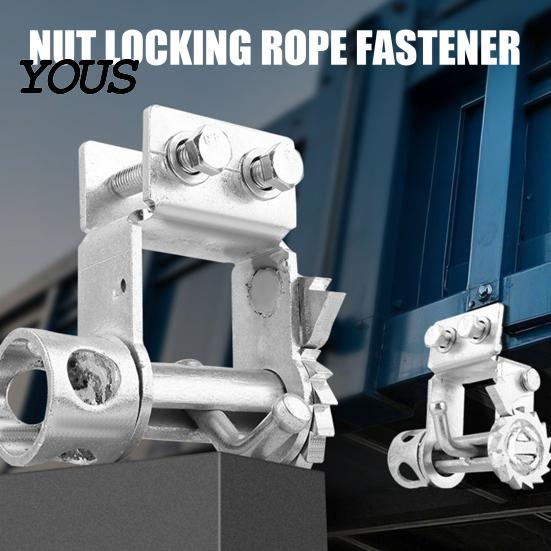 Adjustable Rope Tightener Universal Truck Clamp Tie-Down Tool, Heavy-Duty Steel Cargo Securing Fastener, No-Weld Installation for Pickup