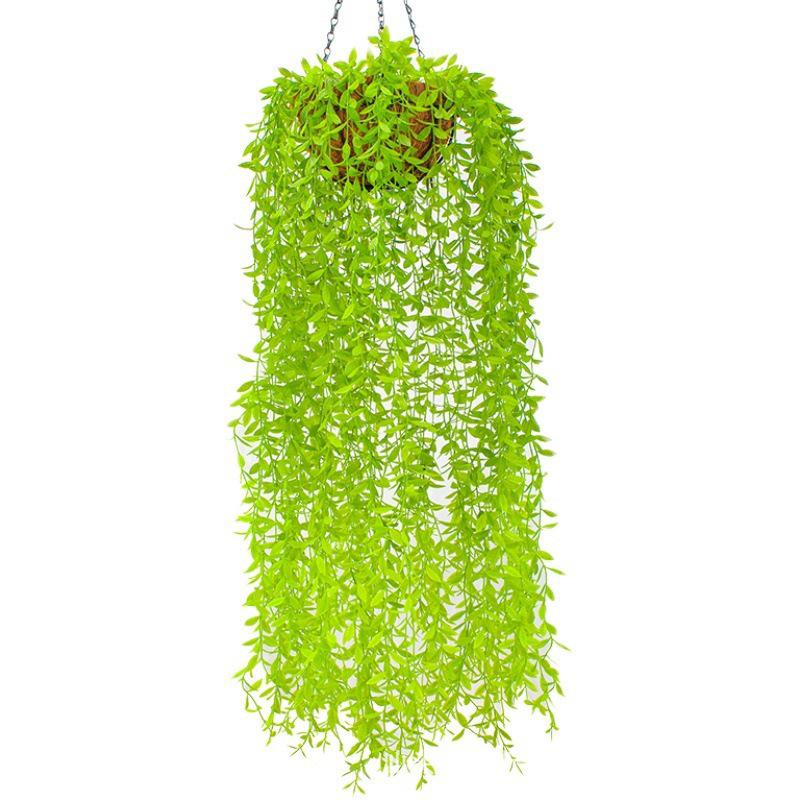LED Willow Vine Lights: Green Leaf String with Copper Wire for Decorative Illumination