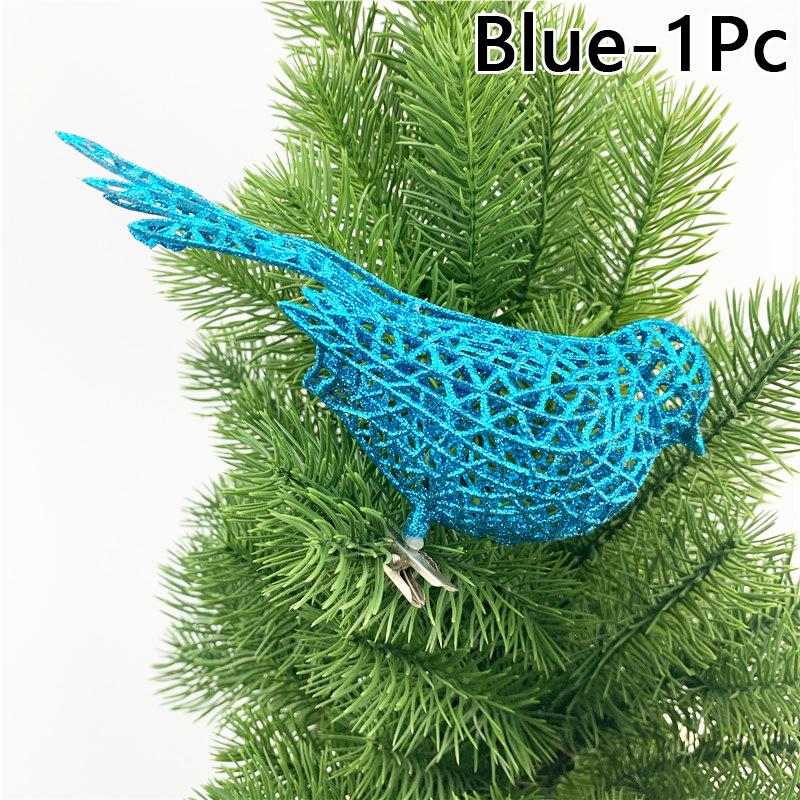 16cm Artificial Bird Christmas Tree Decorations Cute Glitter Bird Ornament Photography Props Home Decor Navidad 2025