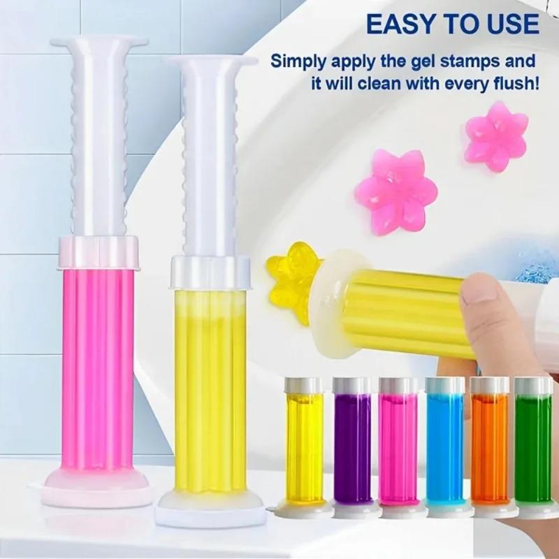 1-10Pcs Flower Gel Stamp Toilet Cleaner Air Freshener Bathroom Toilet Cleaning Gel Needle Design Fragrance Deodorant Supplies