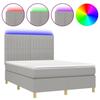 VidaXL Slat Bed Base with Mattress and LEDs, Upholstered Bed, Double Bed, Adult Bedroom Interior Bed, 3135589