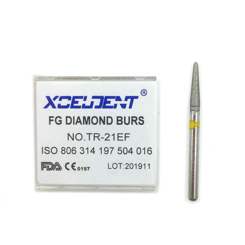 Fraises dentaires diamantées, 10 pièces, fraises dentaires pour pièces à main à grande vitesse, outil de dentiste FG 1.6mm TR-21EF