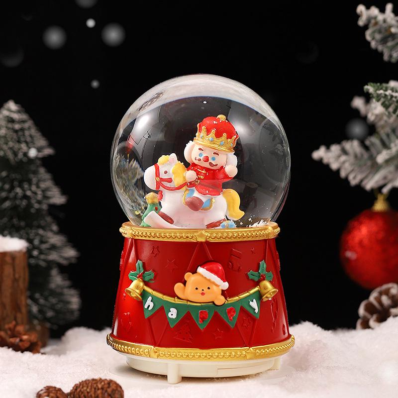 Boîte à musique fantaisie de Noël avec boule de cristal – Décoration princesse, cadeau pour anniversaire de fille