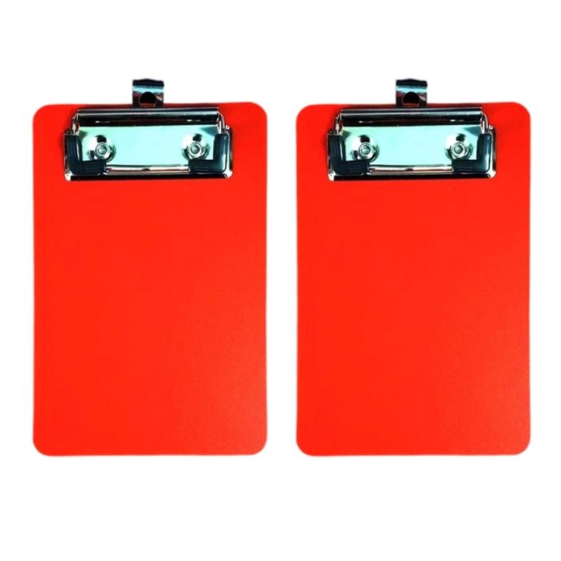 2 Pcs Document Clipboard with Hanging Hook Small Clipboards Plastic Clipboard Writing Board красный