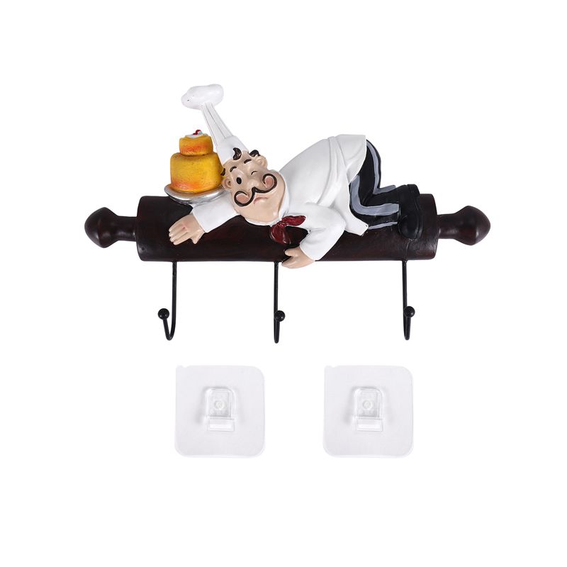 Good-Wall Hanging Decoration Cute Decoration Chef Wall Hanging Rack Hook Hanger Suitable For Family Kitchen Restaurant