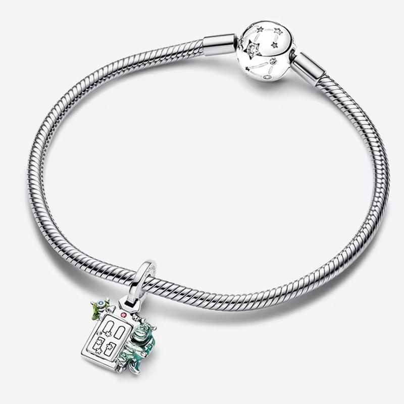 Charm Bead Components Pixar Monsters Inc Door Dangle Bead Components Compatible With Authentic Original Bracelets Womens Copper Metal Pendant Bead