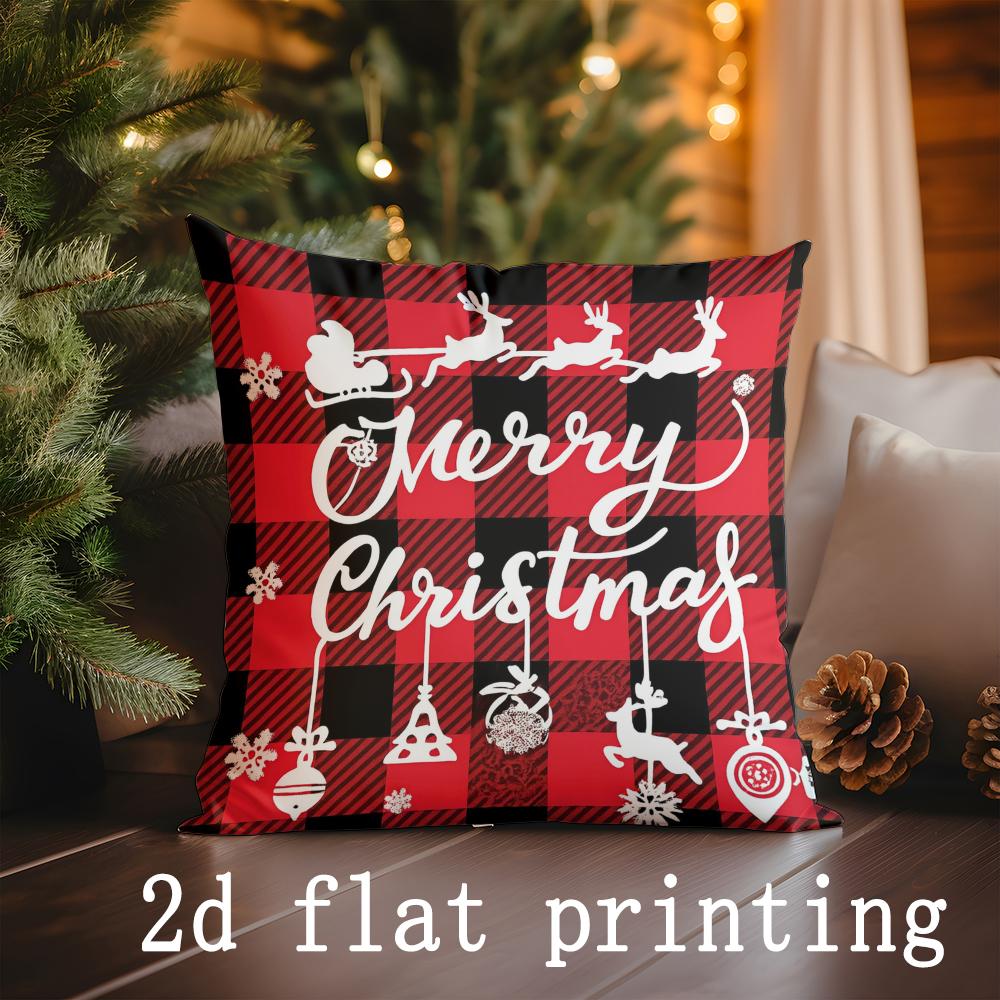Home Decor Christmas-themed Snow and Tree Pillow Covers Pattern Cushion Cover Suitable for Sofa Bedroom Car Pillow Cover