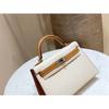 Haute Couture Palm Pattern KL Bag 25cm Second Generation Contrasting Color Half-hand Leather Shoulder Crossbody Bag Women's Mini