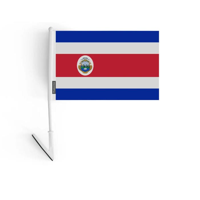 Drapeau adhésif - Costa Rica - 14 x 21 cm - 5 pièces - Polyester - Léger - Recto/verso
