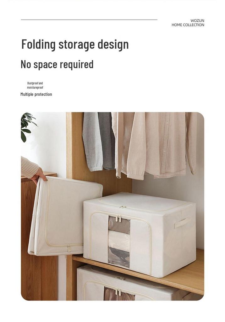 Large Fabric Canvas Folding Storage Bin for Clothes and Wardrobe Organization