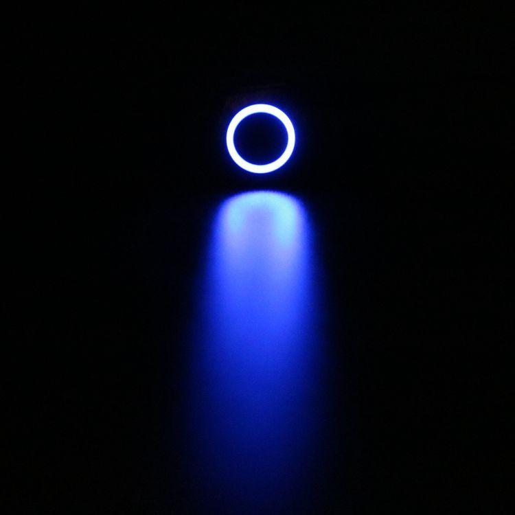 12/16/19/22mm Waterproof Metal Push Button Switch LED Light Momentary Latching Car Engine Power Switch 5V 12V 24V 220V Red Blue