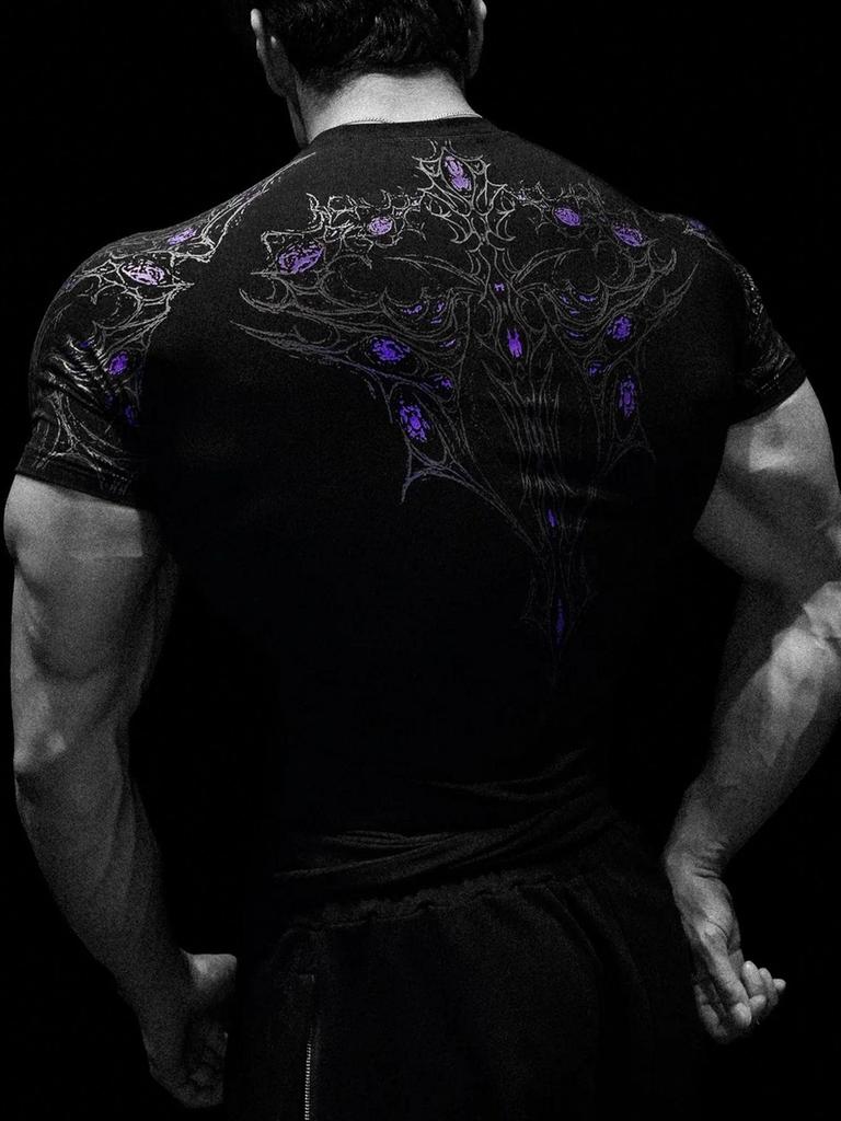 Breathedivinity Summer Muscle Men's Quick-Dry Short Sleeve Fitness Top