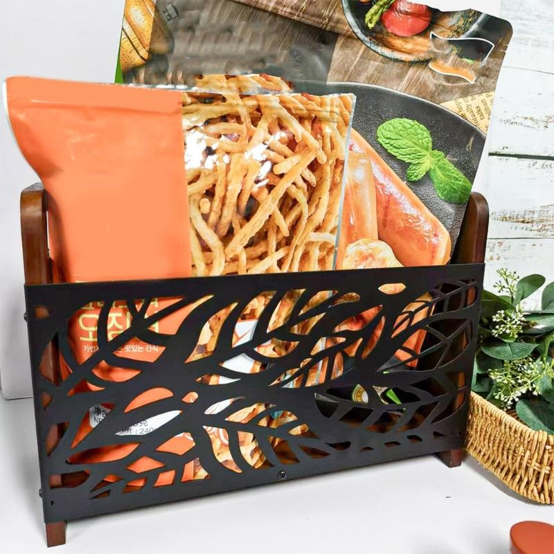 Multifunkční stojací úložný regál na knihy, časopisy, noviny Dřevěný organizér Elegantní domácí dekorace