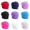 Women Turbans Hat Flower Knot Pre-Tied Twisted Braid Headwear Elastic Solid Color Handmade Bandanas For Women Gifts