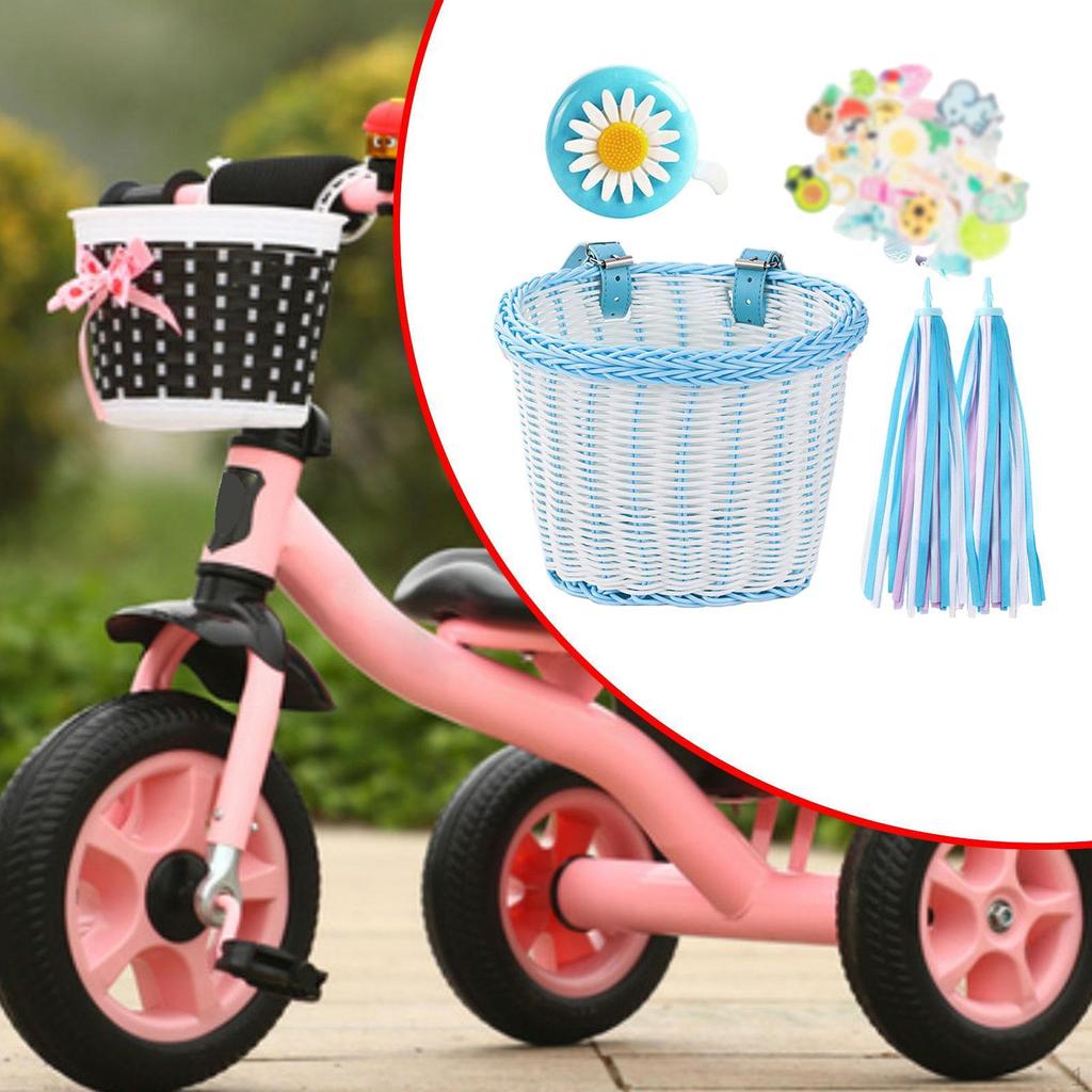 Cykelkorg Framtill Last Barn Retro Tillbehör Söt Praktisk Flätad Cykling Barn