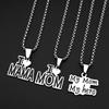 Gift For Mom I Love Mama Chain Stainless Steel Silver Color My Hero Mother Day Simple Letter Necklace Jewelry Collar