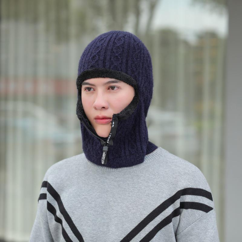 

Men s Windproof Cycling Hat with Ear Protection and Fleece-lined Scarf One Size [56-60CM] темно-синий