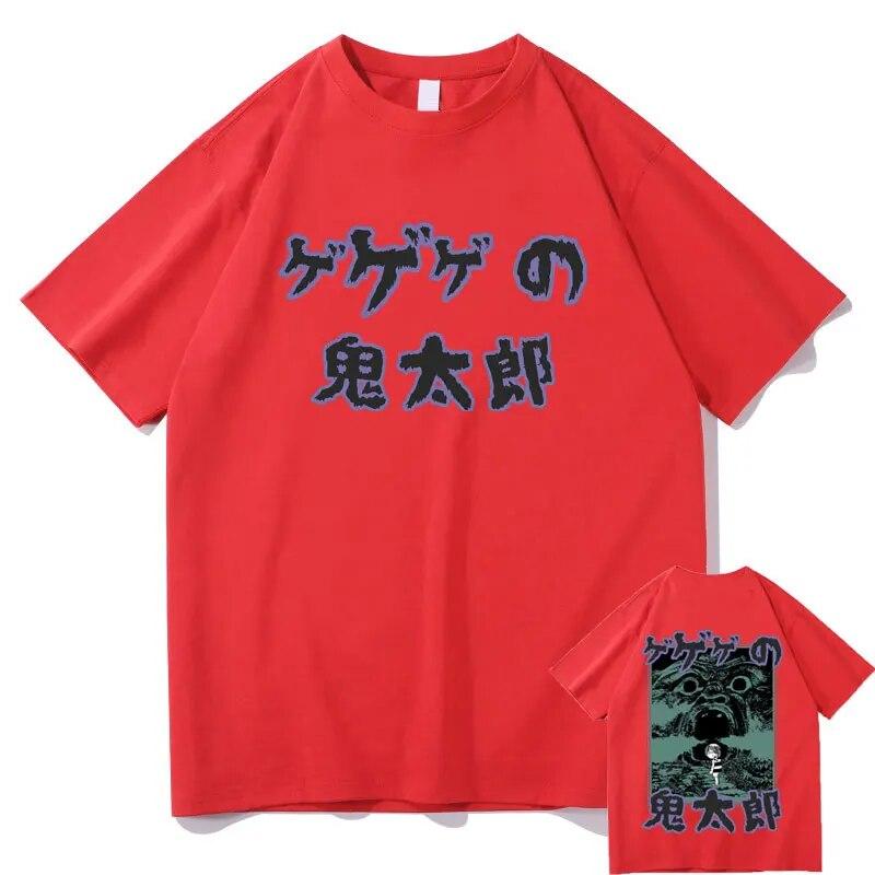 Japanese Anime Gegege No Kitaro Graphic T-shirt Unisex Vintage T Shirts Unisex Women Manga Casual Tees Unisex 100% Pure Cotton Tshirt