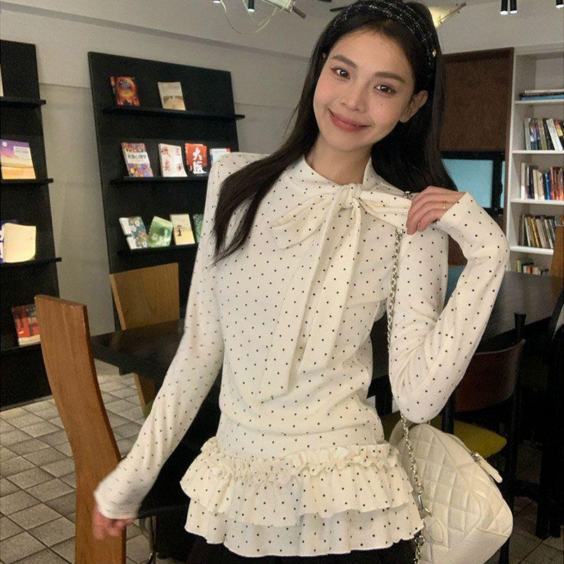 

Autumn/Winter Pure Desire Long-Sleeve Slimming T-shirt for Women Small абрикосовый