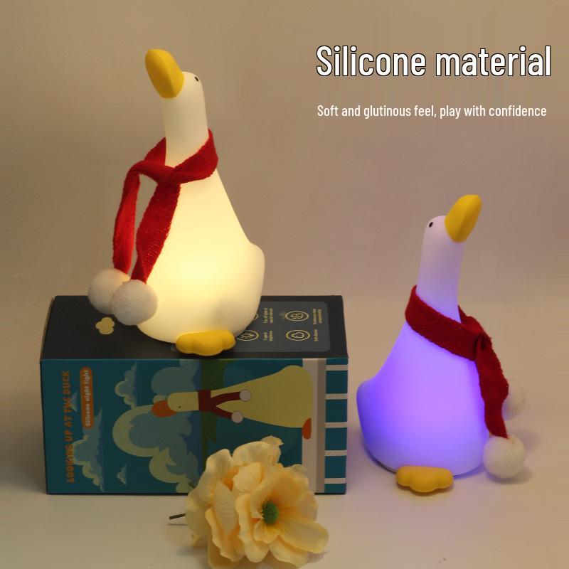 

Силіконовий сенсорний нічник «Дейзі Дак» - Милий, безпечний для очей супутник біля ліжка, Просунута лампа для атмосфери. Warm Light + Dimmable + Charging Cable