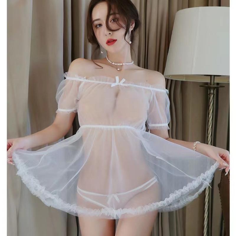 Cute And Sweet Sexy Lingerie Pajamas See-through Provocative Transparent Bed Nightdress Free From Temptation Passion Suit
