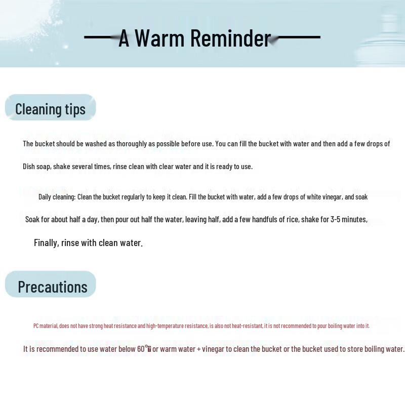 Baijie Food Grade PC Portable Water Bucket