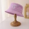 Embroidered lettered bear fisherman hat - fresh and cute children's - suitable for daily outings and sun protection