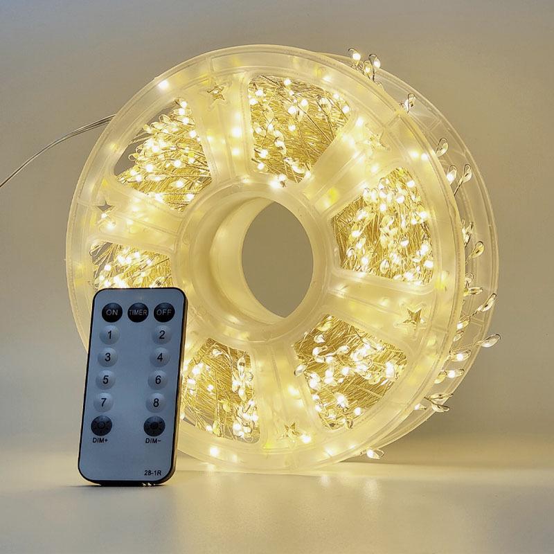 

30m 1000-LED High Brightness Firecracker String Lights for Christmas Tree Decoration 12m 400 LEDs [US Standard ETL + Remote]
