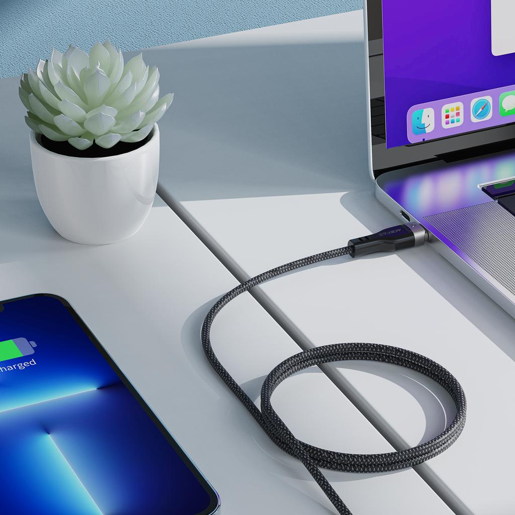 ACEFAST C11-03 1.2m USB-C To USB-C 60W Fast Charging Cable Magnetic Braided Data Cord