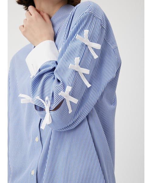 Furfur Ribbon Sleeve Overshirt RWFT251065 BLU Women's