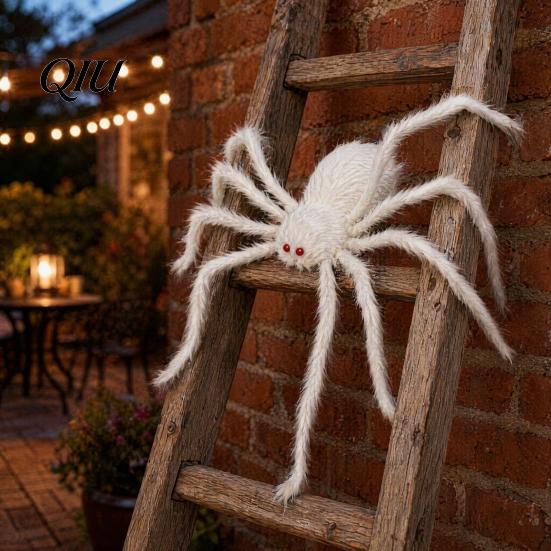 Großes Spinnen-Stofftier Halloween-Dekoration, Weicher haariger gruseliger Requisiten, Pelzige riesige Spinnen für drinnen und draußen, Garten, Zuhause, Spukhaus-Dekoration, Kuscheltier