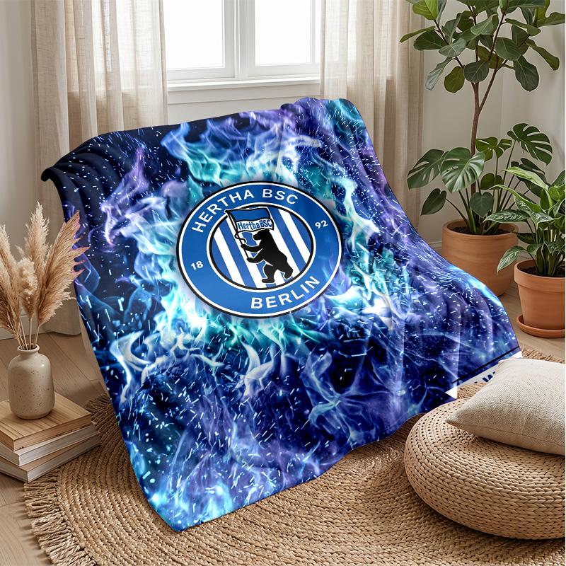 Hertha bsc FC Coperta Morbida in Flanella Pile Leggera Accogliente Calda Coperta Plaid per Divano Letto Arredamento Casa