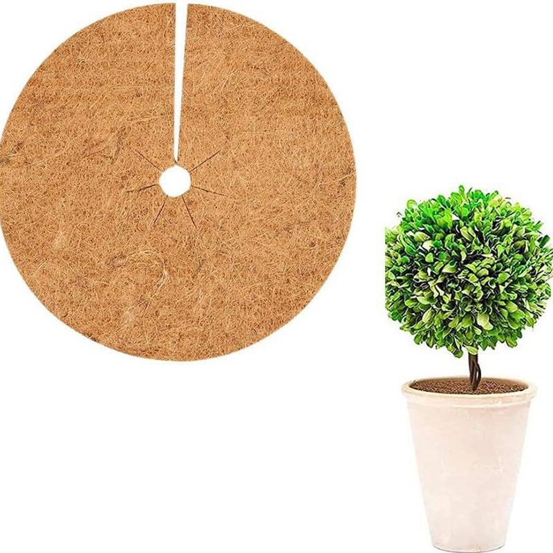 20/25/30/35cm 3PCS Fibre de Coco Naturelle Anneau Paillage Arbre Protecteur Tapis Organique pour Intérieur Extérieur Disque Cache-Plante Pot de Fleur