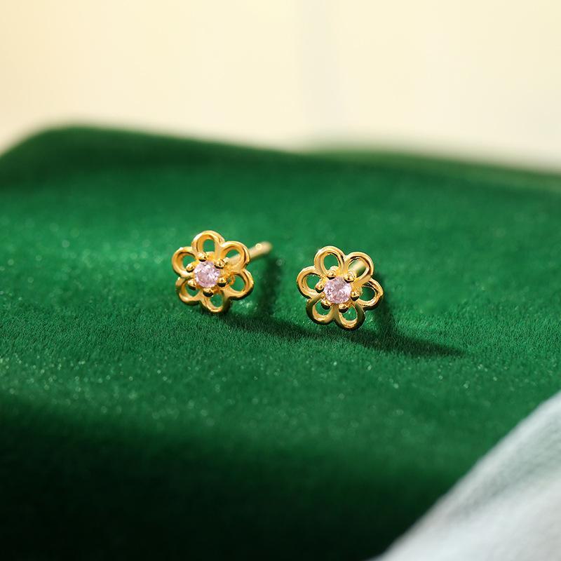 

«Серьги Banyan Tree из серебра 925 пробы в форме розового сердца с бантом для девочек — свежий, нишевый дизайн» ES2558 золотой