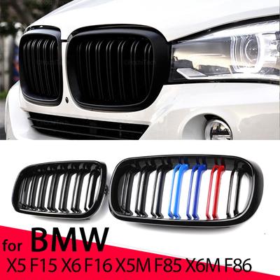 Car Front Bumper Grilles Kidney Racing Grill For BMW X5 F15 X6 F16 X5M F85 X6M F86 Double Slat Replacement Grille