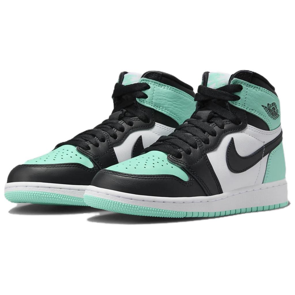 Air Jordan 1 Retro High OG GS Green Glow Kids Sneakers White Black FD1437-130