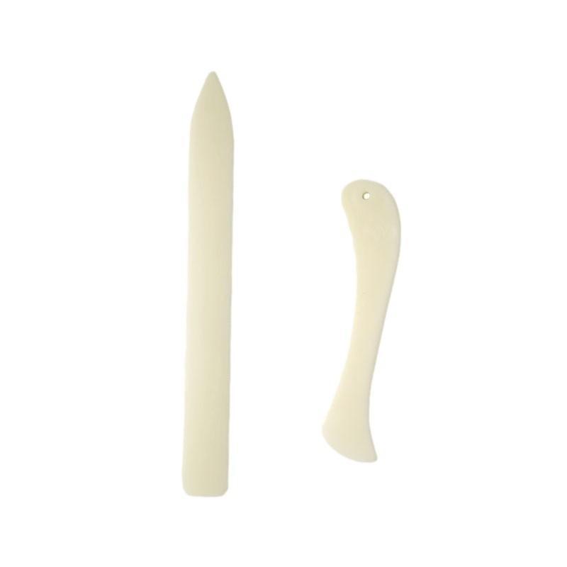 2Pcs Leather Working Tool Bone Folder For Leather Craft Scoring Folding Creasing Edges Paper Plastic Handmade Sewing Tools Part