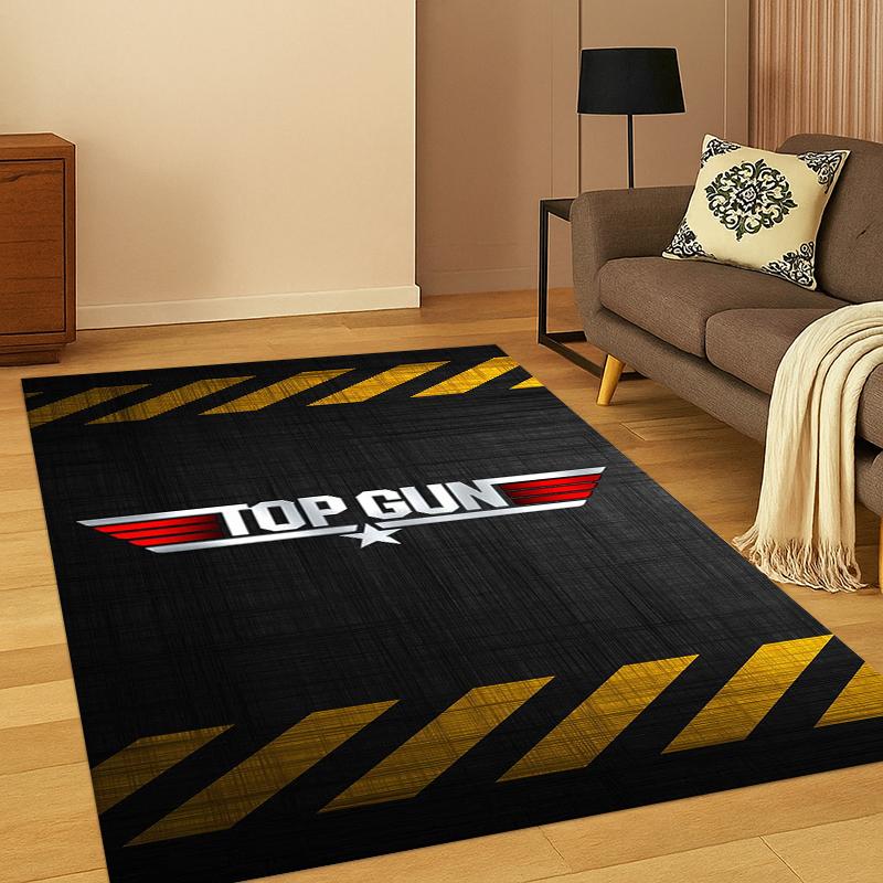 Top Gun Classic Movie Sign Tom Cruise Carpet Rug for Bedroom Living Room Sofa Doormat Home Decor,Kid Game Area Rug Non-slip