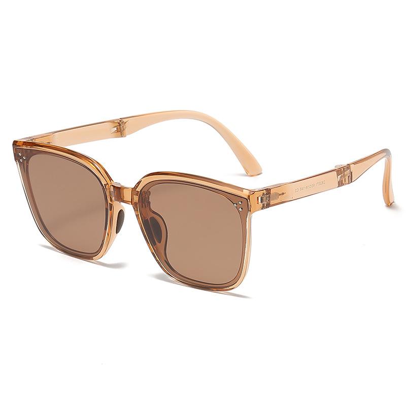 New Folding Small Frame Sunglasses Women's High-Grade Street Shooting Travel Sun Glasses Uv-Proof Sunglasses Men