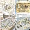 DIY Pain Bag Decoration Kit with Handmade Accessories and Background Paper.
