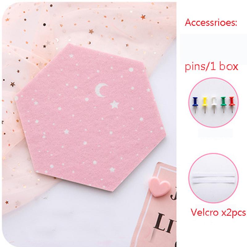 

2 шт. шестиугольная луна звезда фетр 3D настенная наклейка письмо доска сообщений самоклеящаяся Diy фото дисплей настенный декор искусство домашний декор ремесло 19X22CM