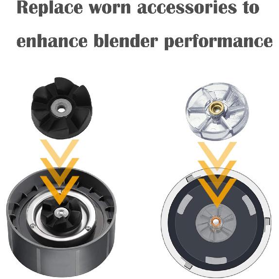 Replacement Parts Compatible with Nutribullet Blender 600W Pro 900W Blade and Base, Motor Top Base Gear and Rubber Gear Set Including Shock Pad